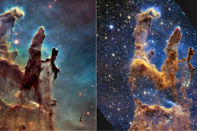 NASA, Webb telescope, Hubble, cosmos, new Pillars of Creation capture