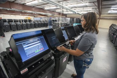 Angela Gallegos, certifies, voting machines