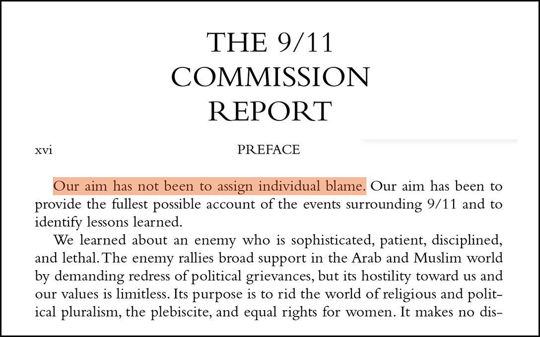 9/11 Commission Report, Preface