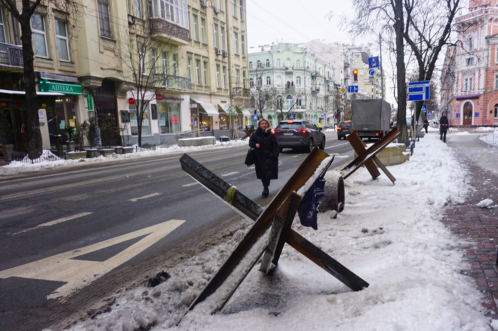 Anti-tank barriers, Kyiv, Ukraine