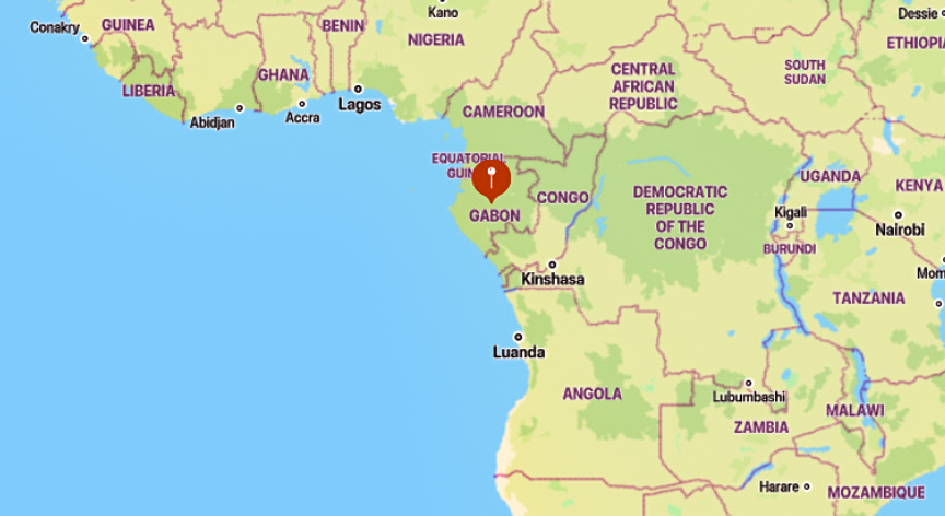 Map, Africa, Gabon
