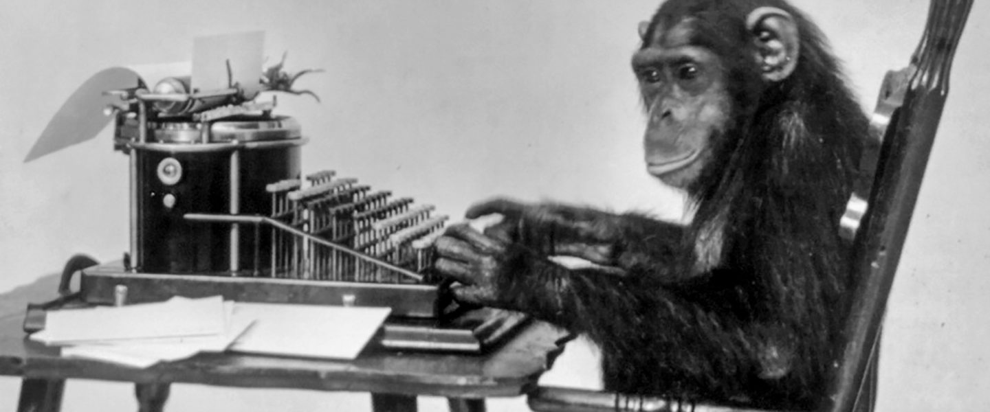 Chimpanzee, Seated, Typewriter