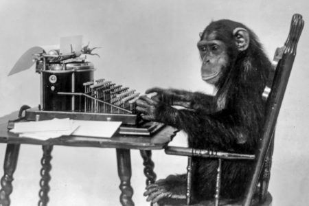 Chimpanzee, Seated, Typewriter