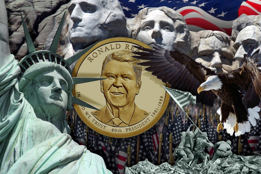 American Symbols, Reagan, Liberty, Eagle, Iwo Jima, Mount Rushmore