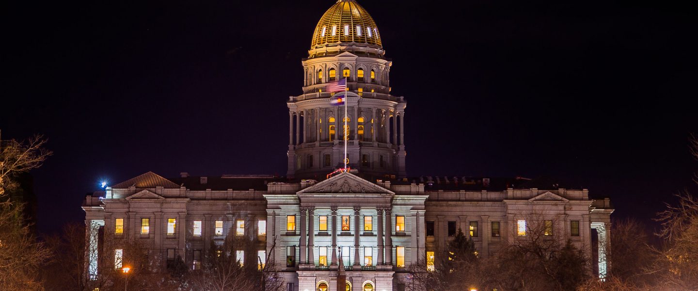 Colorado state capitol, night