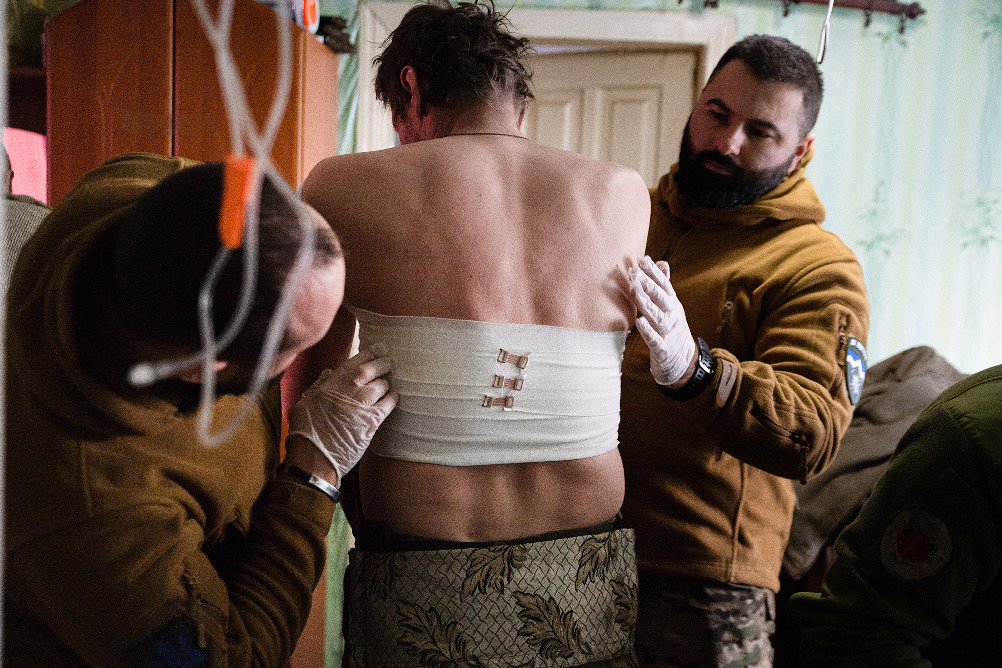 Ukraine, bandaged man