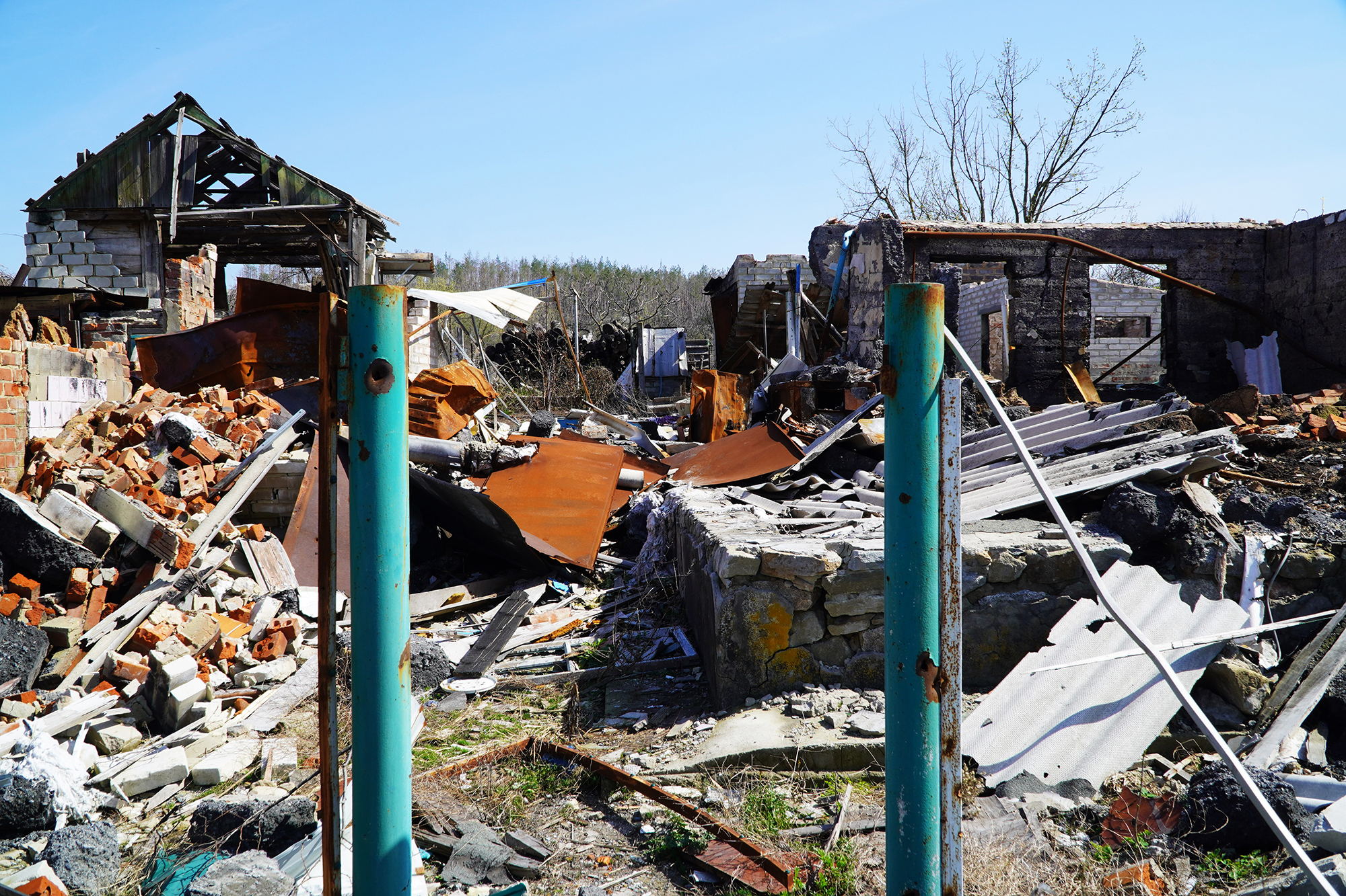 Bohorodychne, Ukraine, bombed