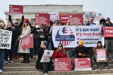 Anti-vax activists, protest Washington, DC
