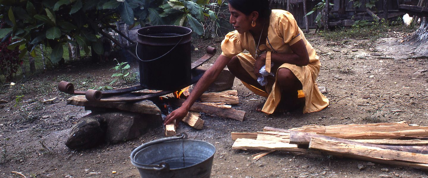 Mayan Woman, cooking, Belize.