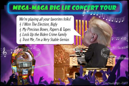 Donald Trump, Big Lie, concert tour