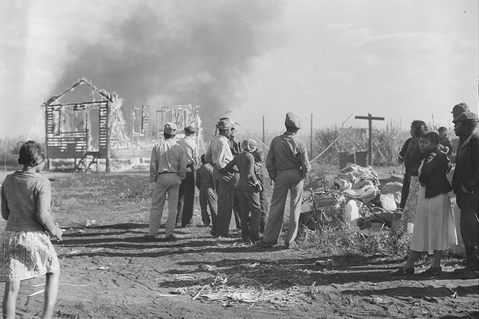 African American, agricultural laborers, houses burn