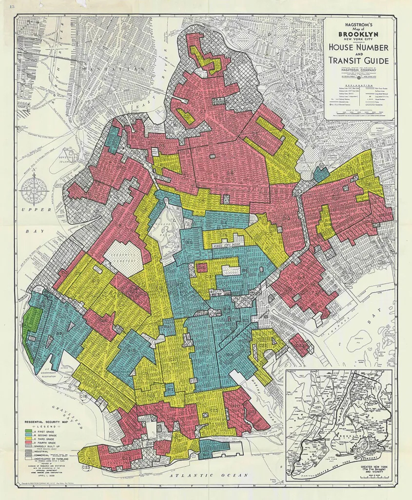 A 1938 map of Brooklyn, NY
