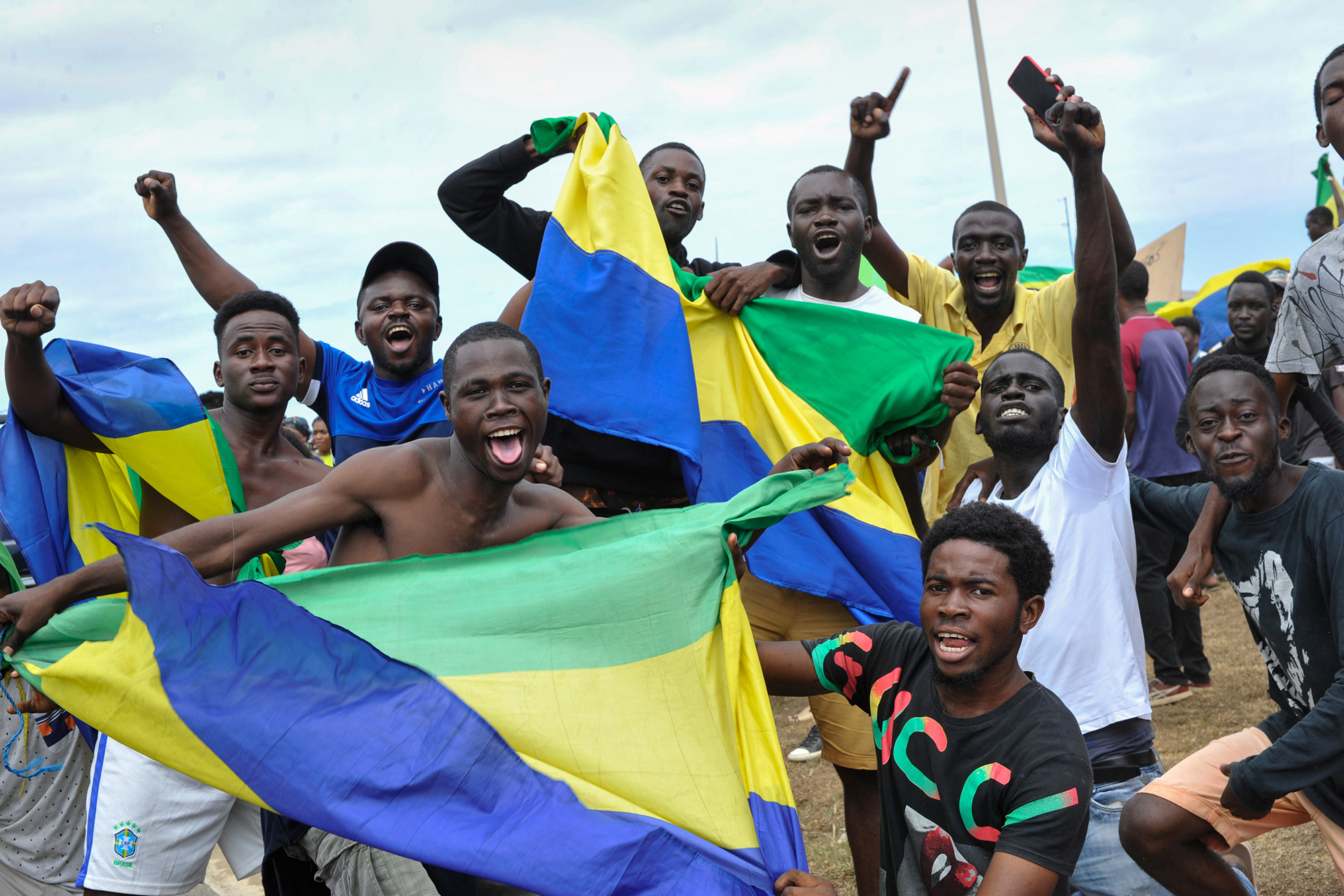 Gabon, celebrate, coup