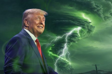 Donald Trump, engulfed in a storm