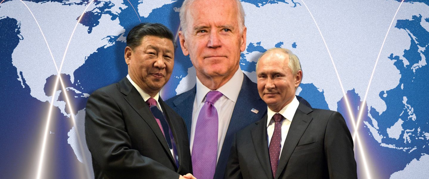 Xi Jinping, Vladimir Putin, Joe Biden, World conflict