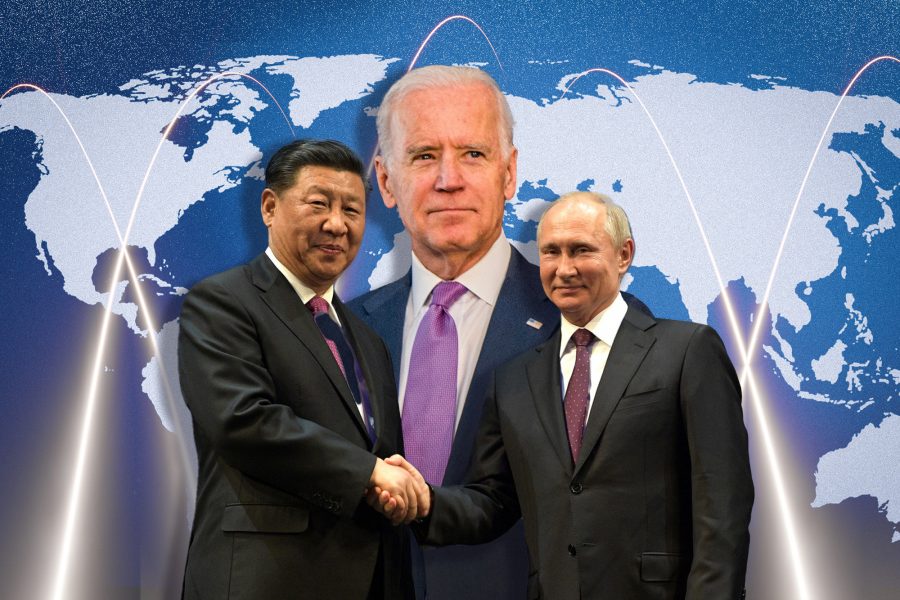 Xi Jinping, Vladimir Putin, Joe Biden, World conflict