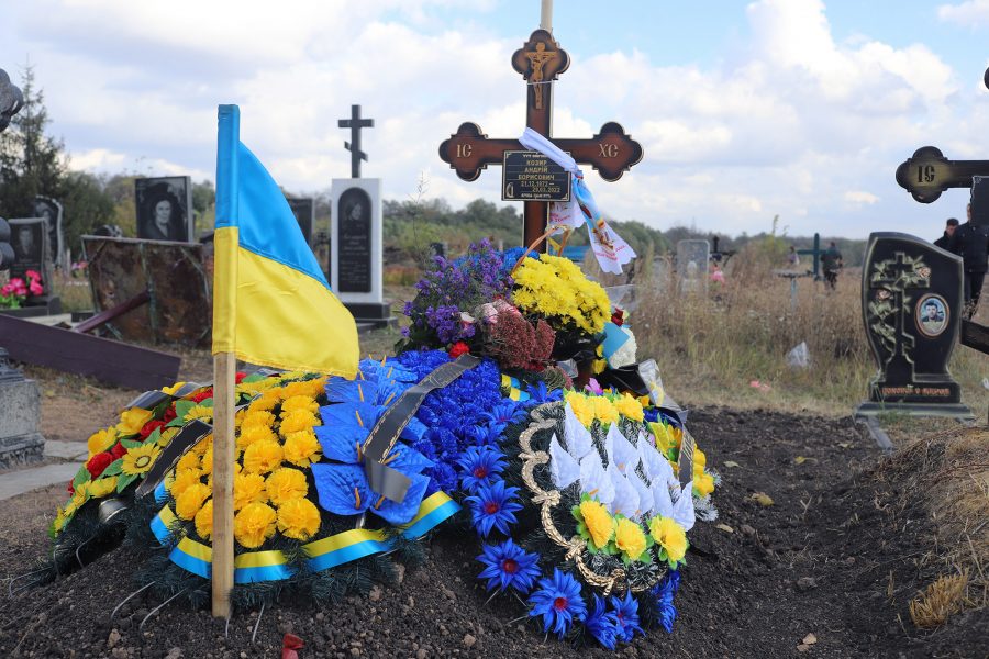 memorial, cemetery in Hroza, Ukraine.