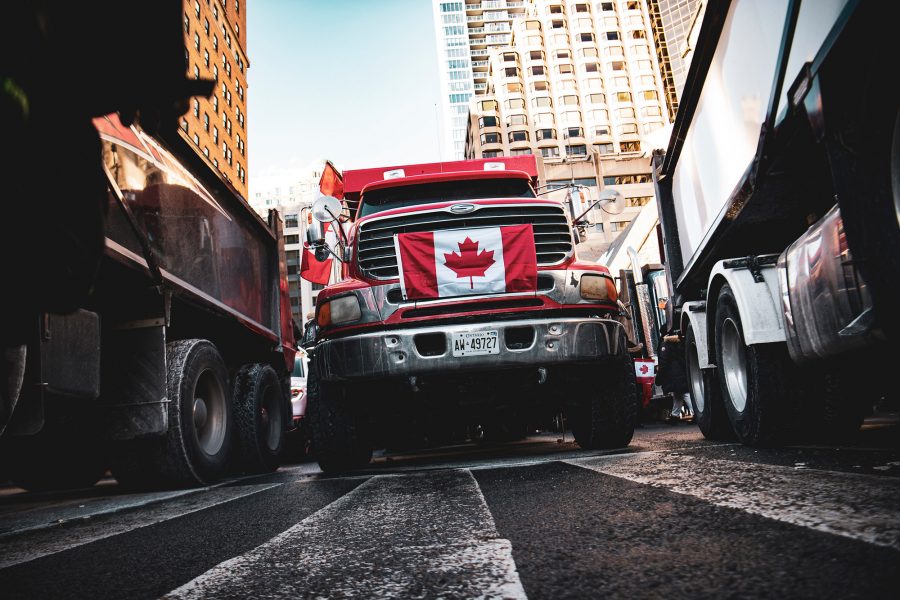 Canadian, trucker rally, Toronto