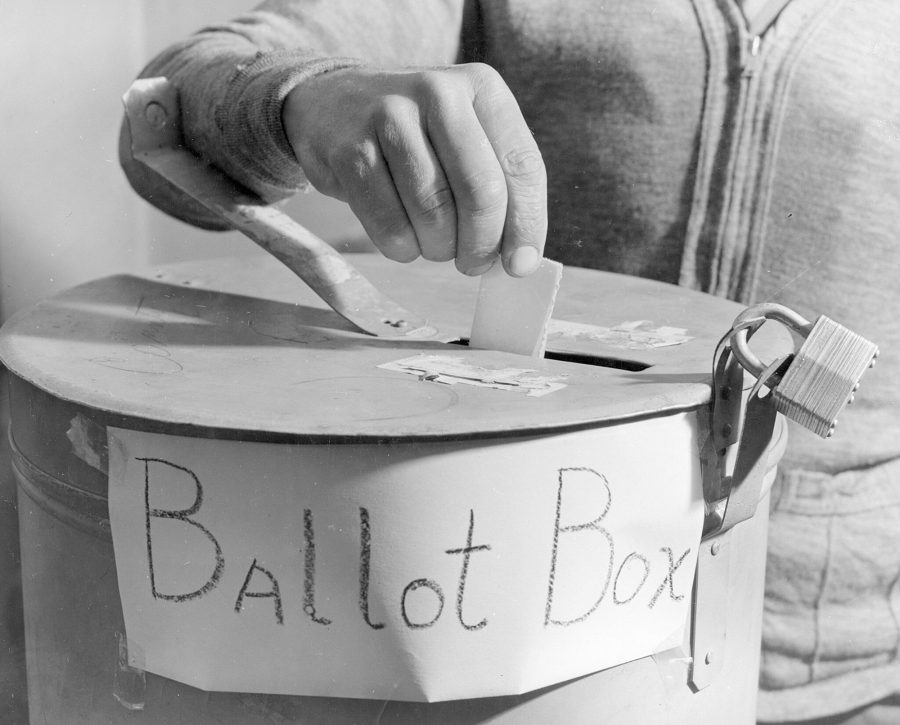 Locked ballot box, Carson, ND