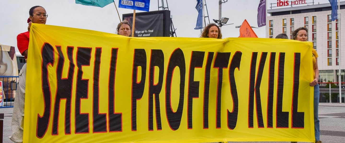 Shell, profits, kill, London