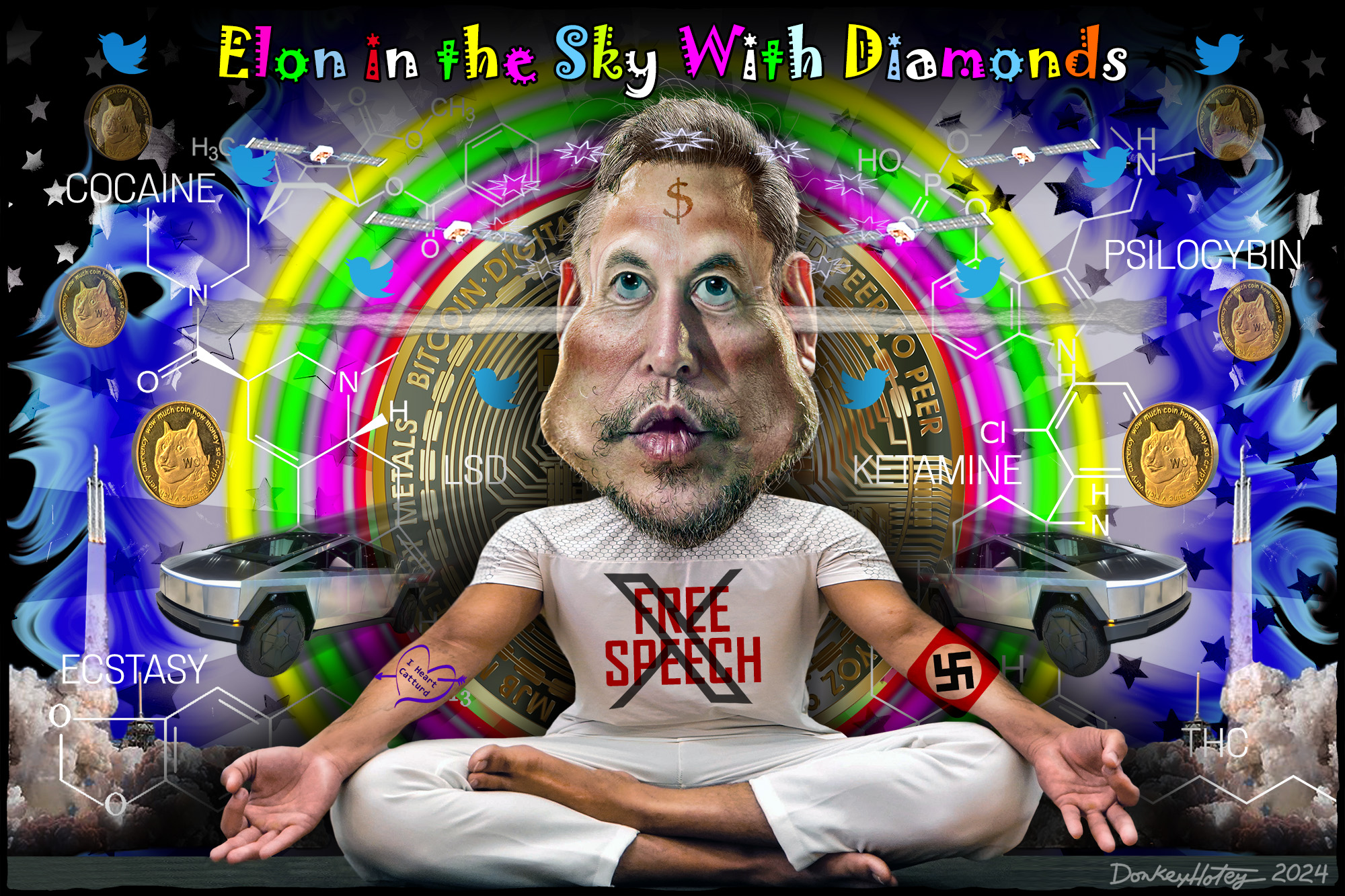 Elon Musk, drug use, crypto, Tesla, SpaceX, Twitter, X, Free Speech