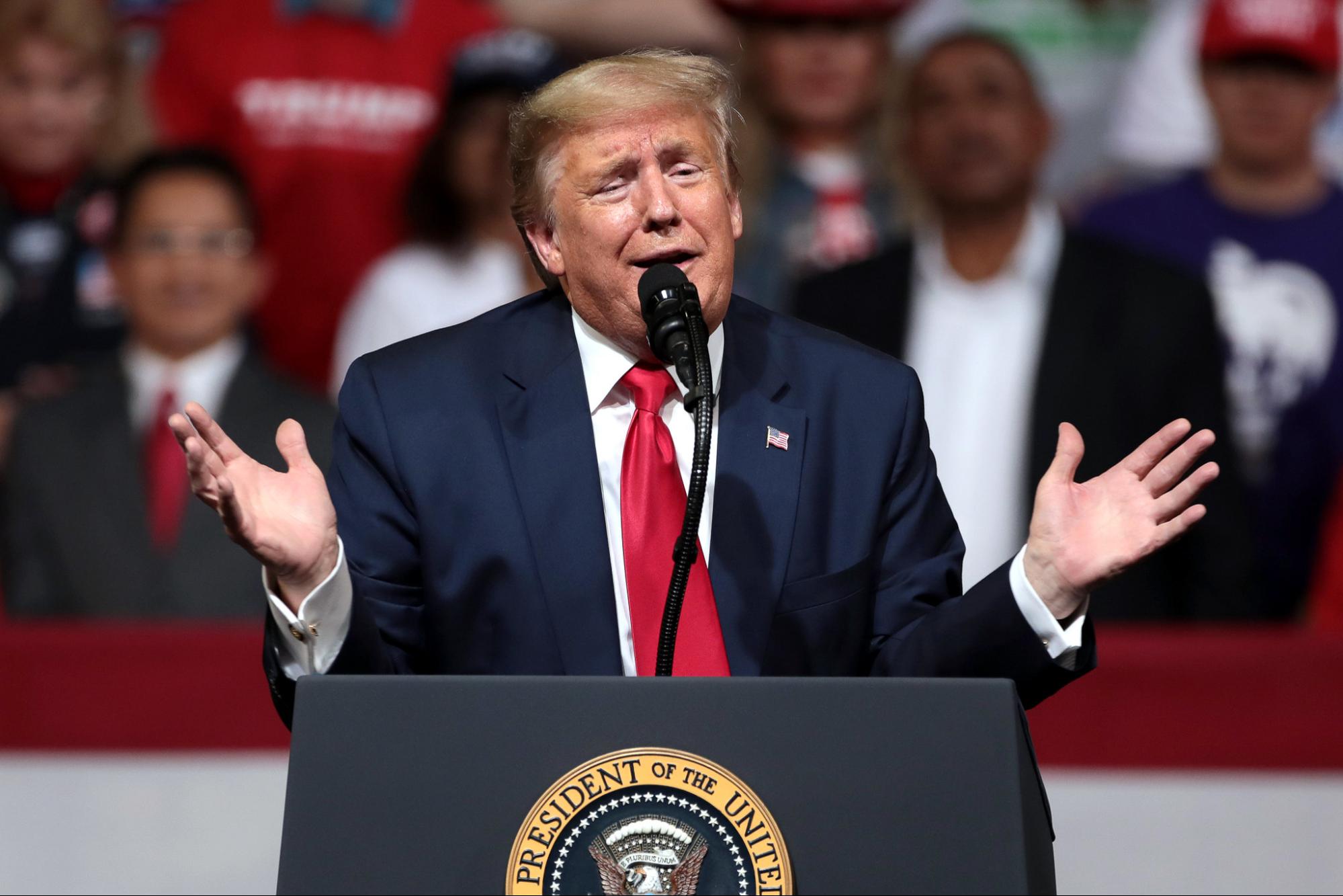 Donald Trump, arms up, Keep America Great, rally, Phoenix, AZ