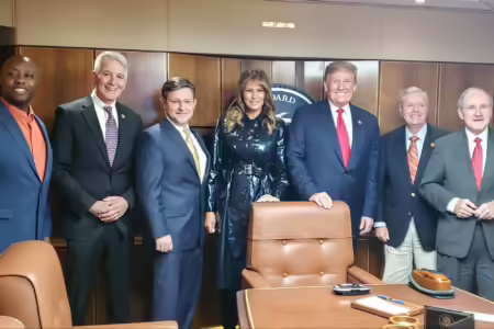 Mike Johnson, Donald Trump, Melania Trump, Air Force One