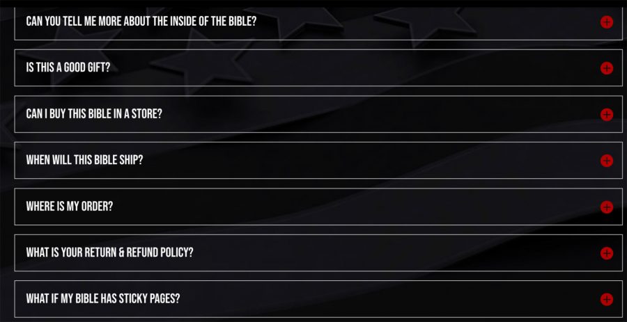 Frequently asked questions from the God Bless The USA Bible website. 