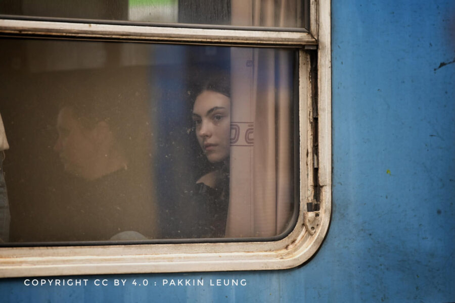 Ukrainian female train Przemyśl Główny station