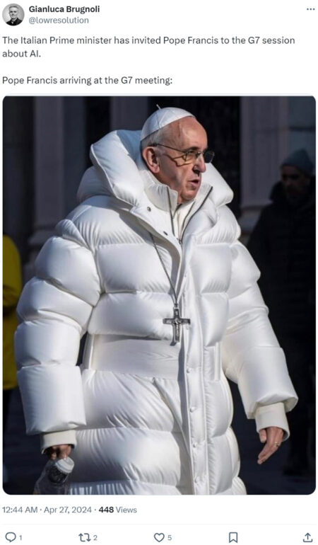 AI Pope Francis coat