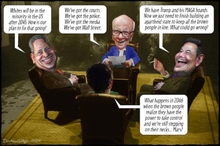 David Sacks, Rupert Murdoch, Elon Musk, Peter Thiel, US Apartheid