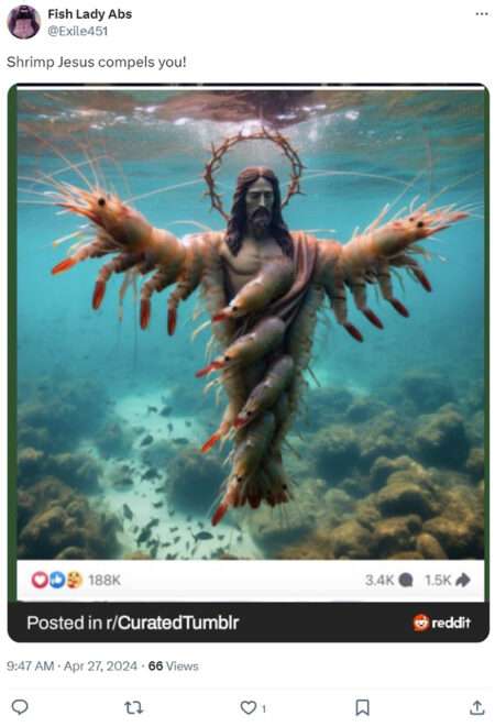 Shrimp Jesus, tweet