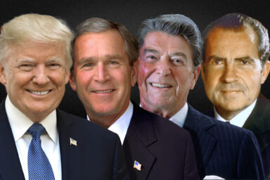 Donald Trump, George W. Bush, Ronald Reagan, Richard Nixon