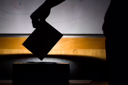 Voting, ballot box, backlit