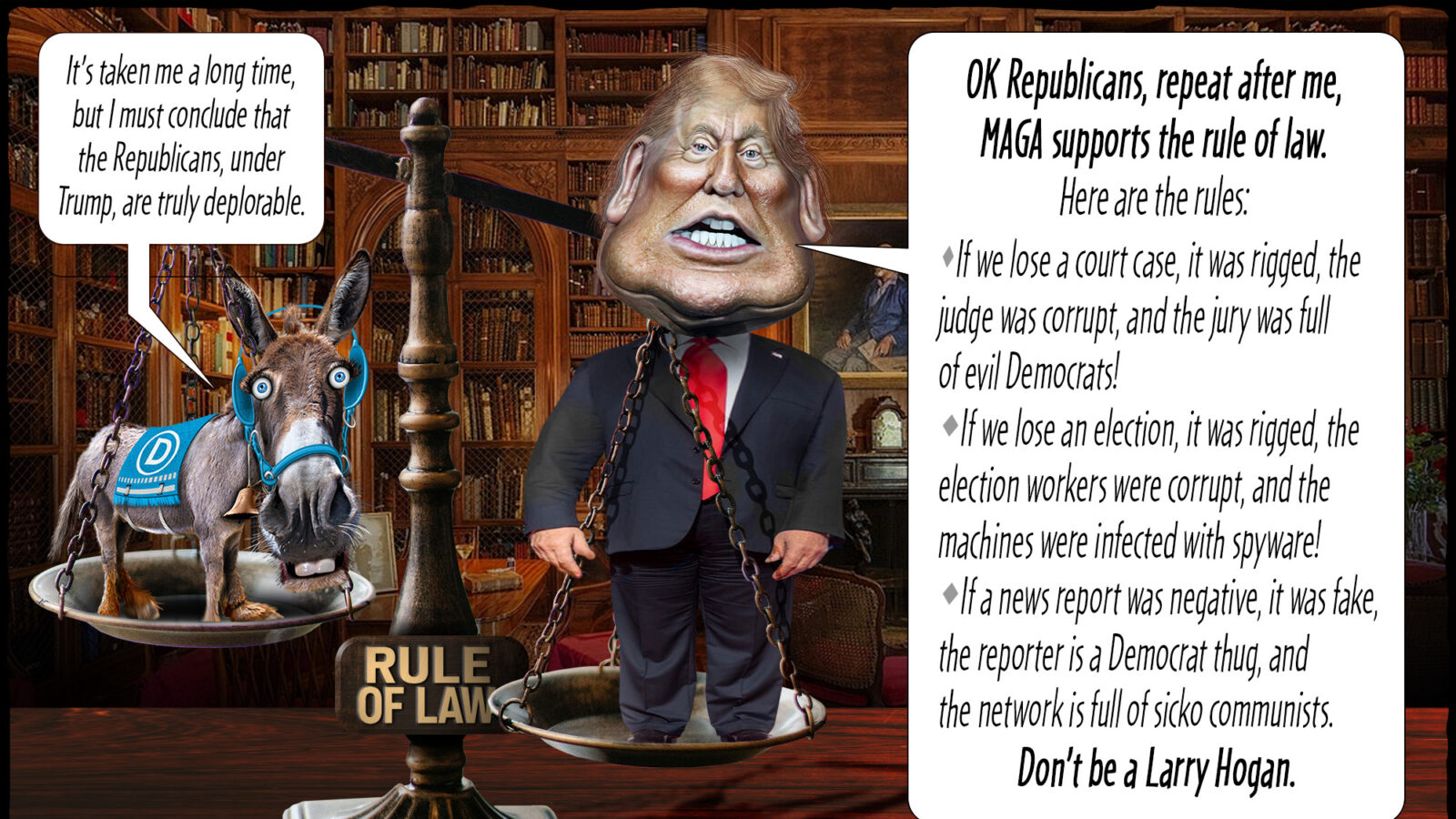 DonkeyHotey_Donald_Trump_Rule_of_Law_3x2