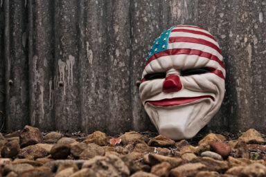scary politics, clown face
