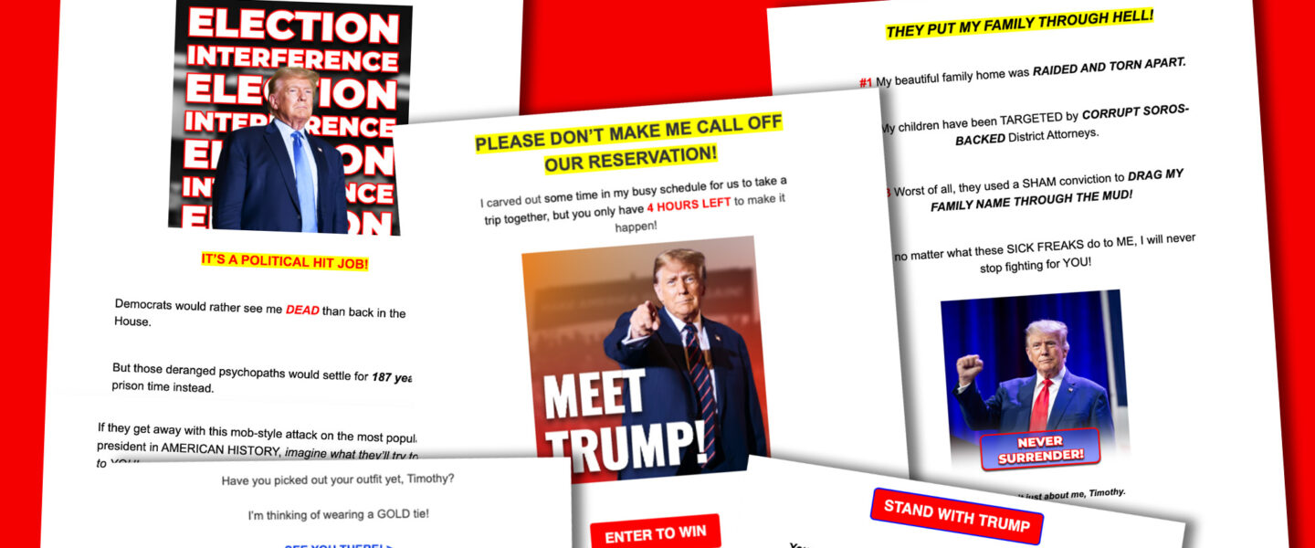 Donald Trump for President, 2024, email solicitations