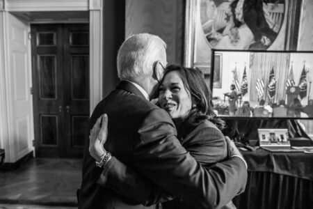 Joe Biden, Kamala Harris, Hug