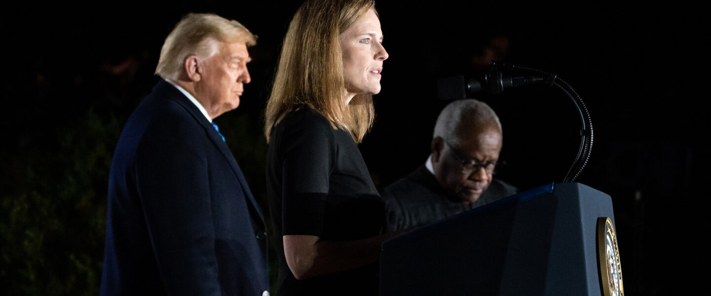 Donald Trump, Clarence Thomas, Amy Coney Barrett