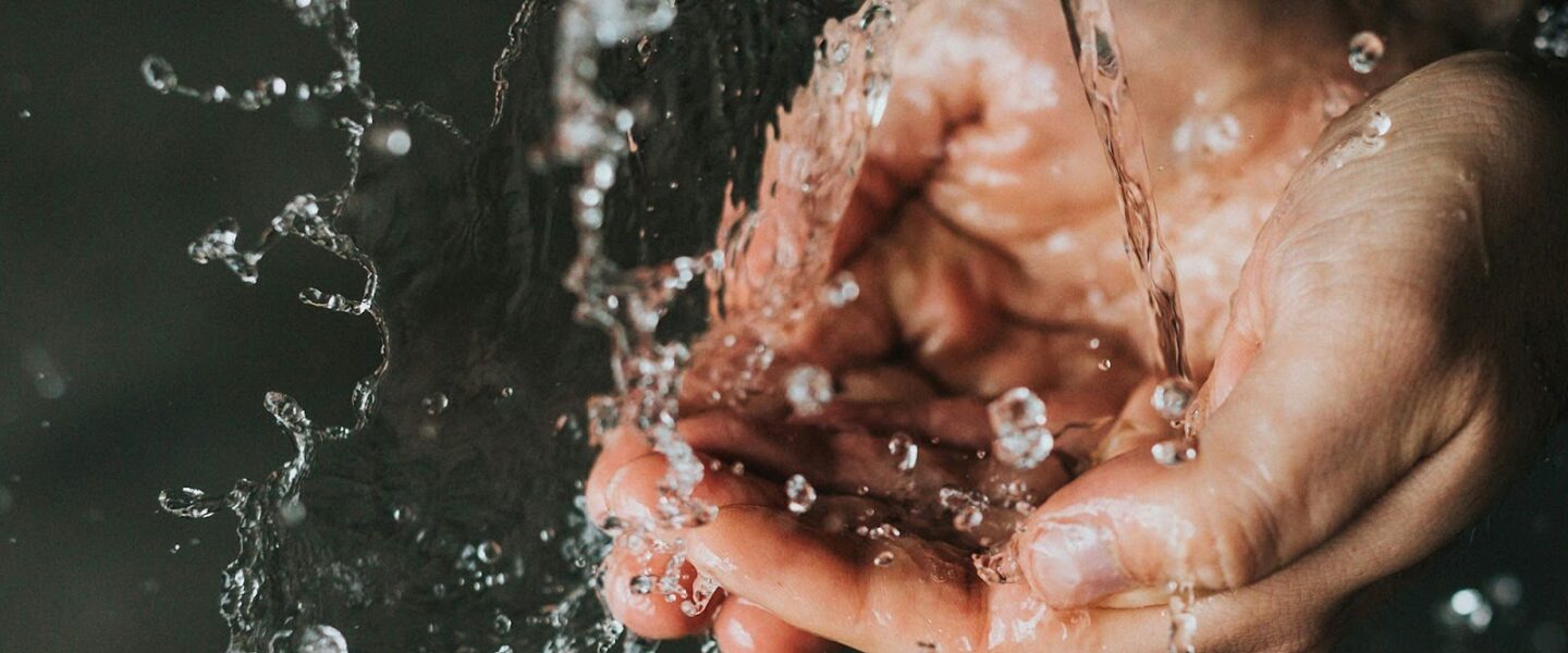 washing hands, water