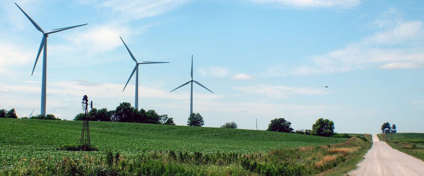 Wind turbines, Iowa, United States