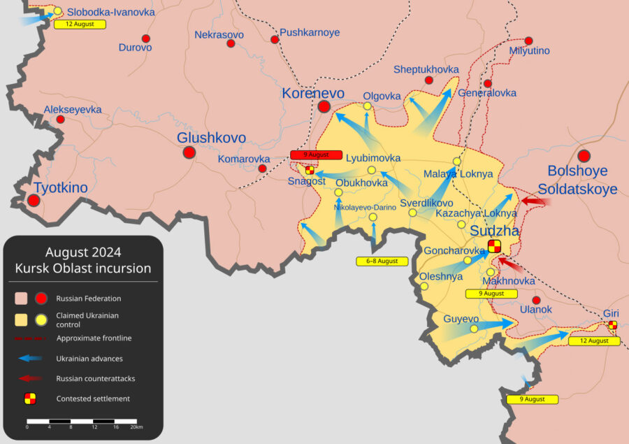 August, 2024, incursion, map