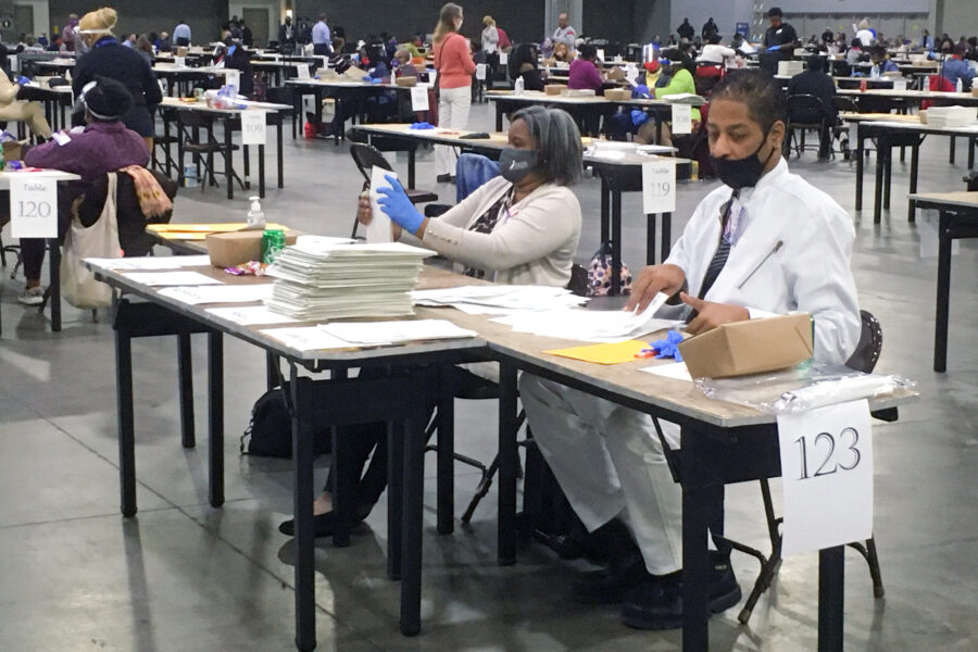 Georgia, election workers, hand count, ballots