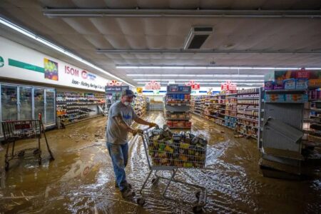 Grocery shopping, flood