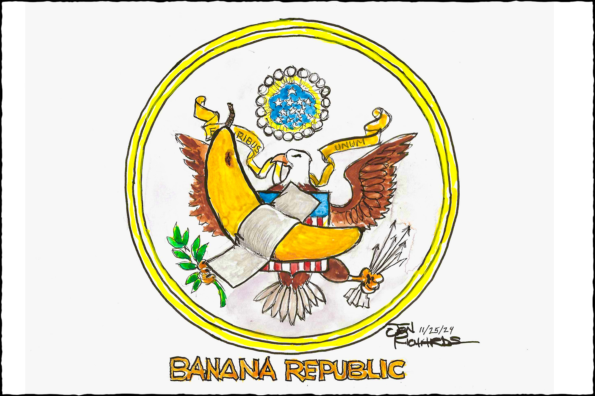 United States of America, Banana Republic, cartoon