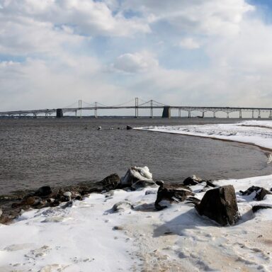 The Chesapeake Bay Bridge from Sandy Point State Park, MD.