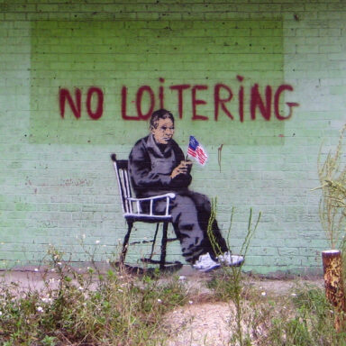 No Loitering, making change