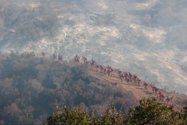 Firefighters, Fireline, Palisades Fire, Los Angeles, 2025