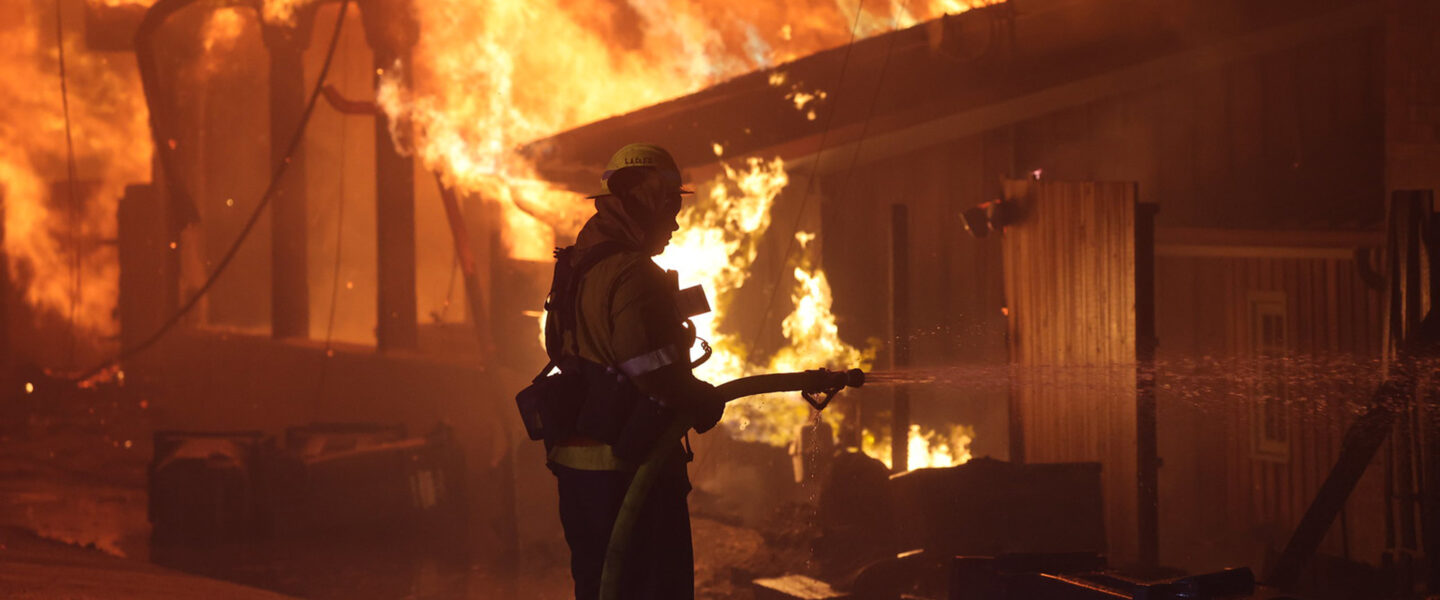 Lone Firefighter, Palisades Fire, Los Angeles, 2025