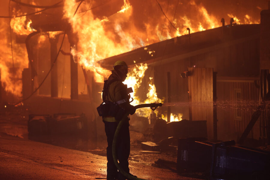 Lone Firefighter, Palisades Fire, Los Angeles, 2025